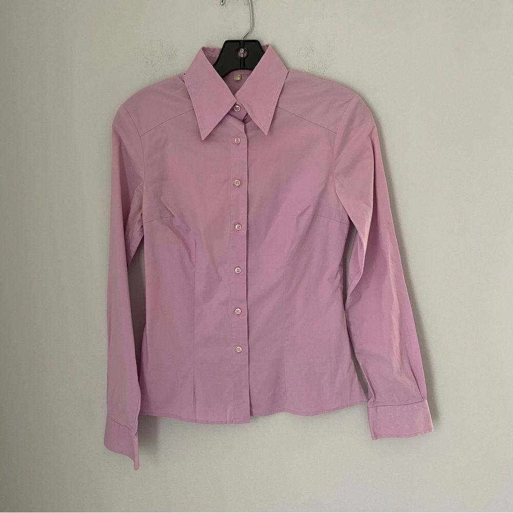 Ipekyol Women’s Button Front Long Sleeve Shirt Pink size 6
